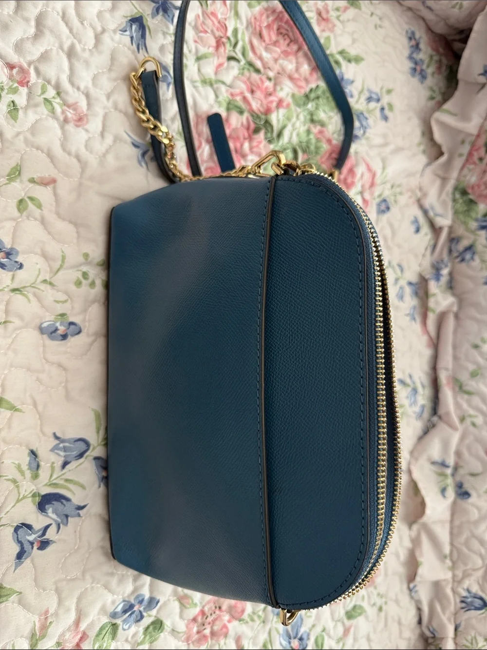 Michael Kors Teal Saffiano Leather Crossbody with Gold Hardware